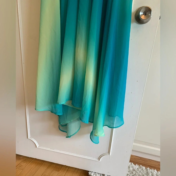 -  Vintage la vie en rose slip dress teal blueish green size medium - Picture 5 of 9